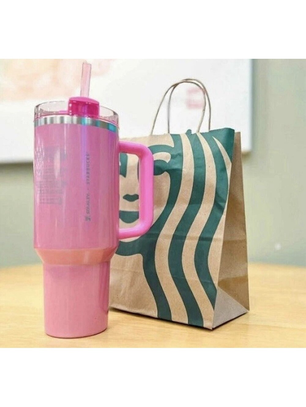 Starbucks Frosted Pink Stainless Steel 40 oz Tumbler with Handle & Lid, Limited!